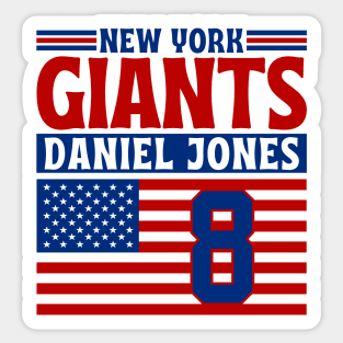 New York Giants Jones 8 American Flag Football Sticker